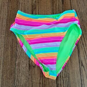 Colorful Striped‎ Cheeky Bikini Bottom Size M
